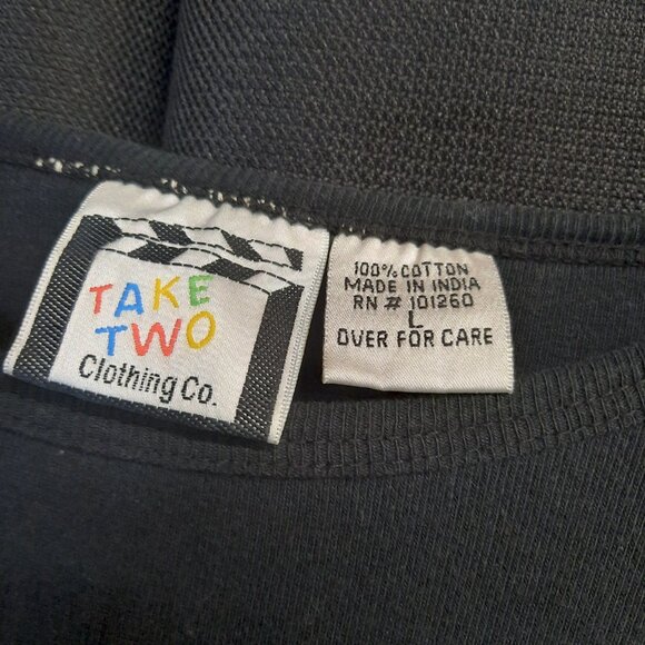 Women's Y2K Round Neck Long Sleeve Paris Themed Top Size Large Vintage Clothing - Picture 2 of 7